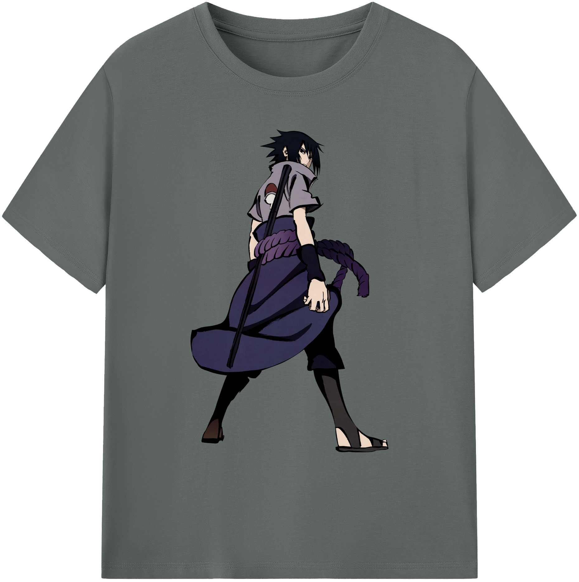 （画像用） NARUTO -ナルト- うちは サスケ Uchiha Sasuke 綿100％ メンズ半袖Tシャツ｜肌触りやわらか＆通気性